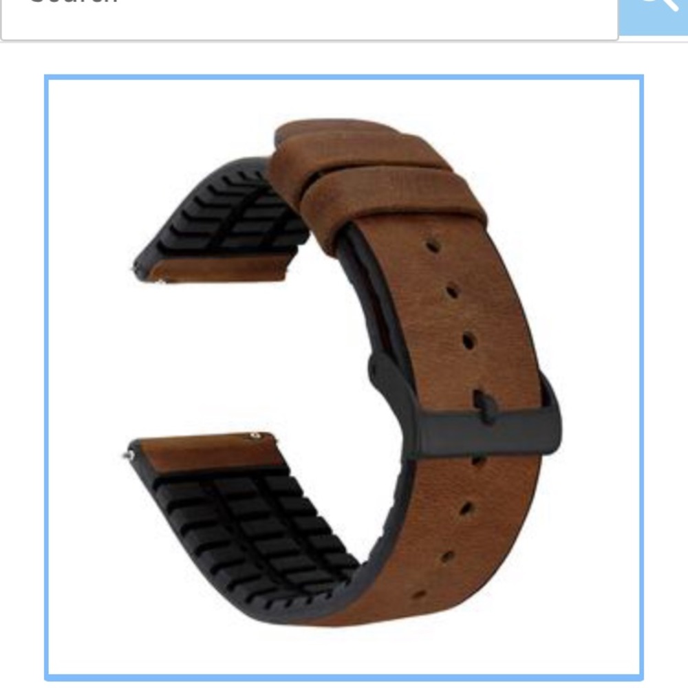 2 - Barton Leather Rubber Hybrid Apple Watch Band